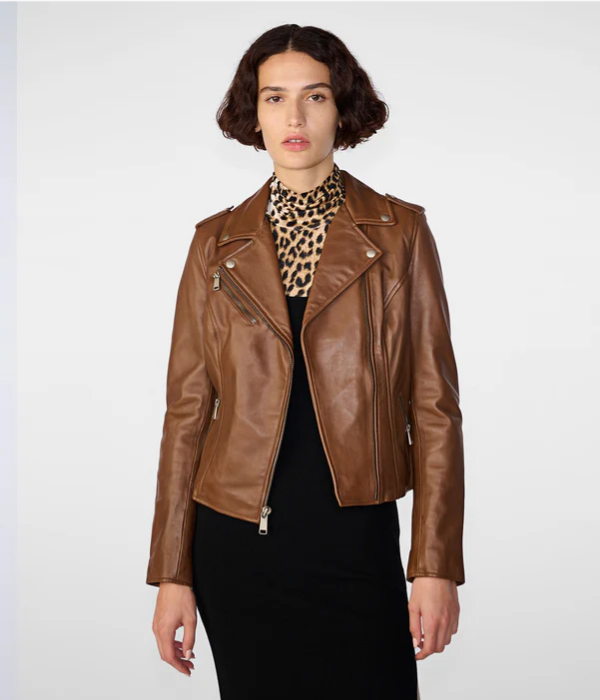 Women Black Asymmetrical Leather Jacket - Luxury & Edgy Style
