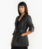 Signature Dark Brown Women Leather Jacket-GLJK165