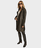 Washed Moto Trench Leather Jacket-GLJK46